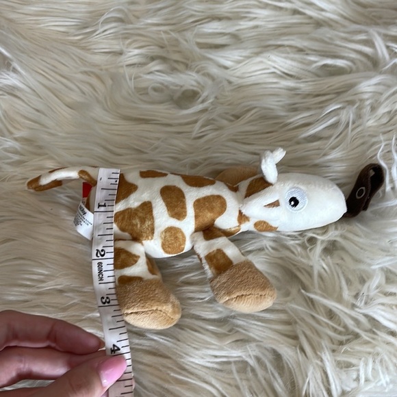 Nuby brown tan giraffe Small hand held stuffed plush pacifier holder clip baby - Picture 16 of 16